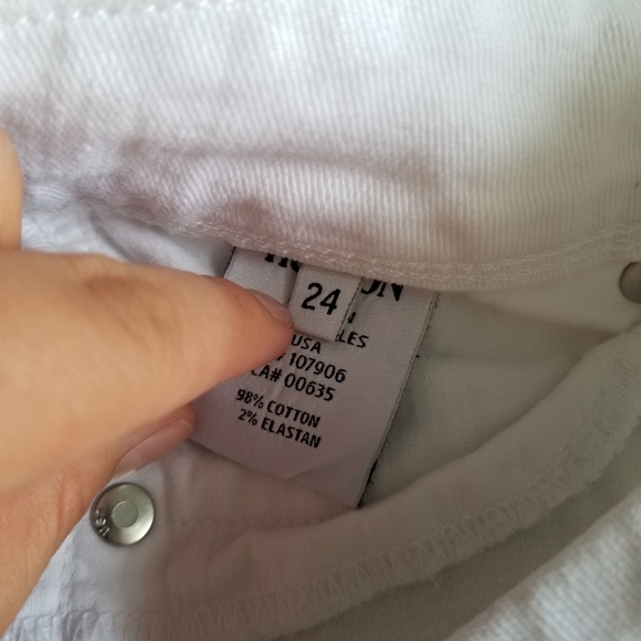 Hudson Ginny Crop Straight Cuffed White Jeans 24 - Picture 10 of 12